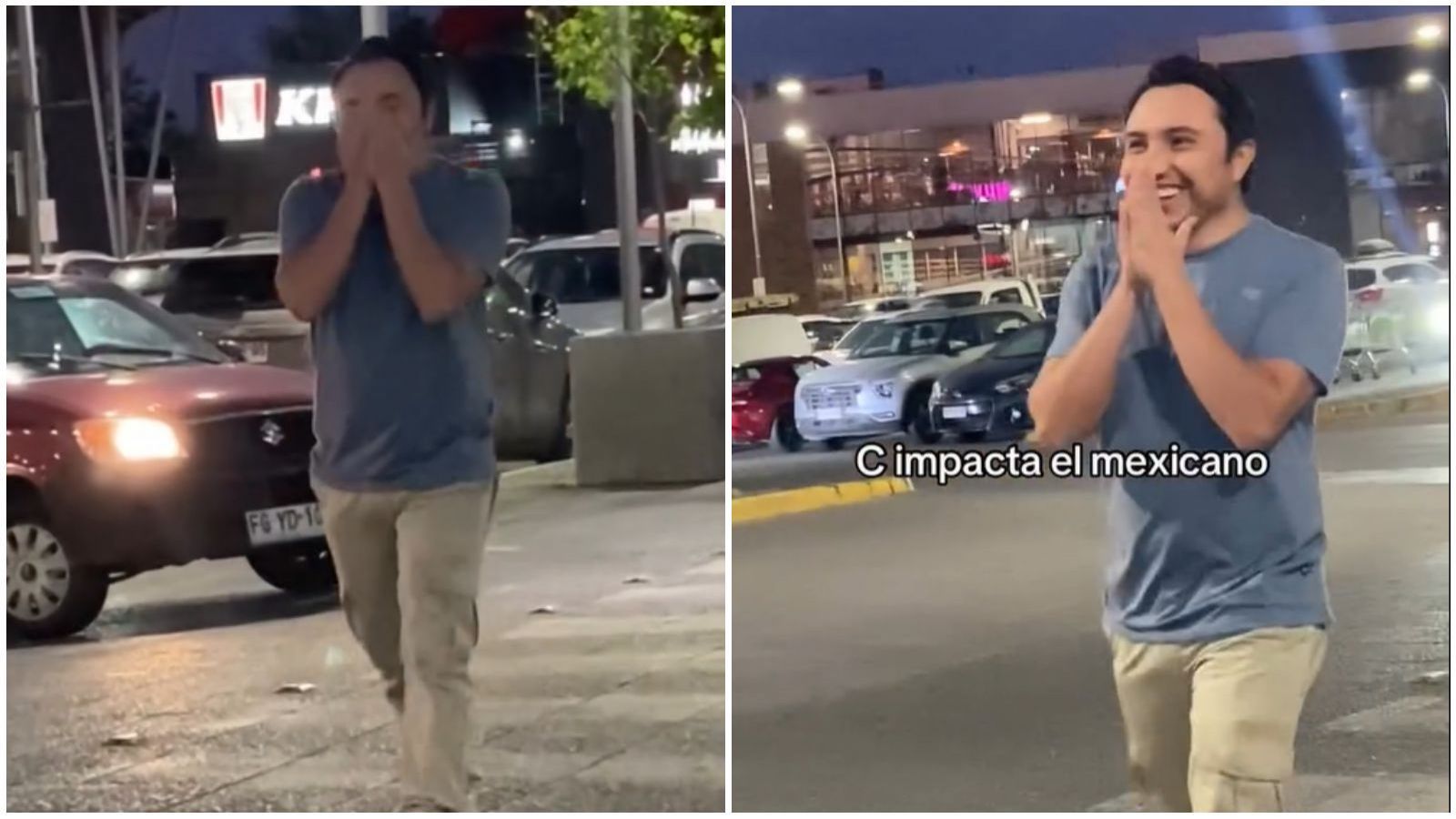 creador de contenido mexicano sorprendido con el paso de cebra.