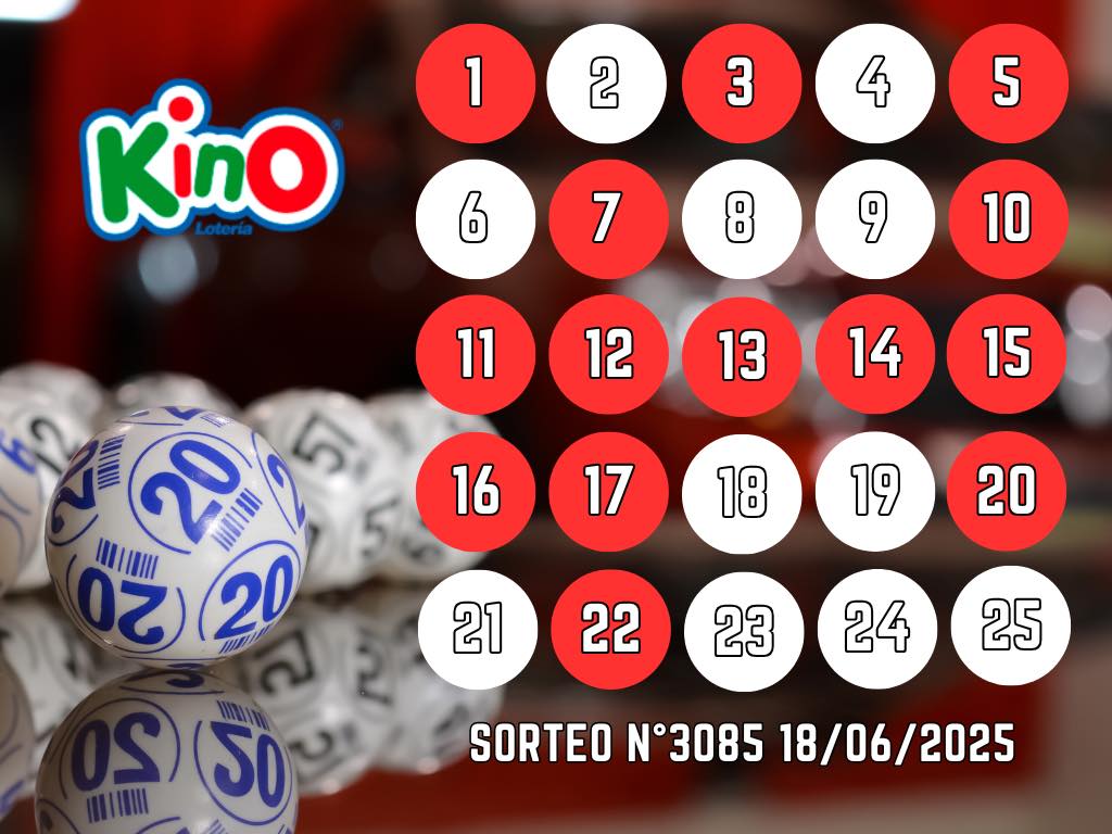 Resultados Kino: sorteo 3085 miércoles 18 de junio 2025