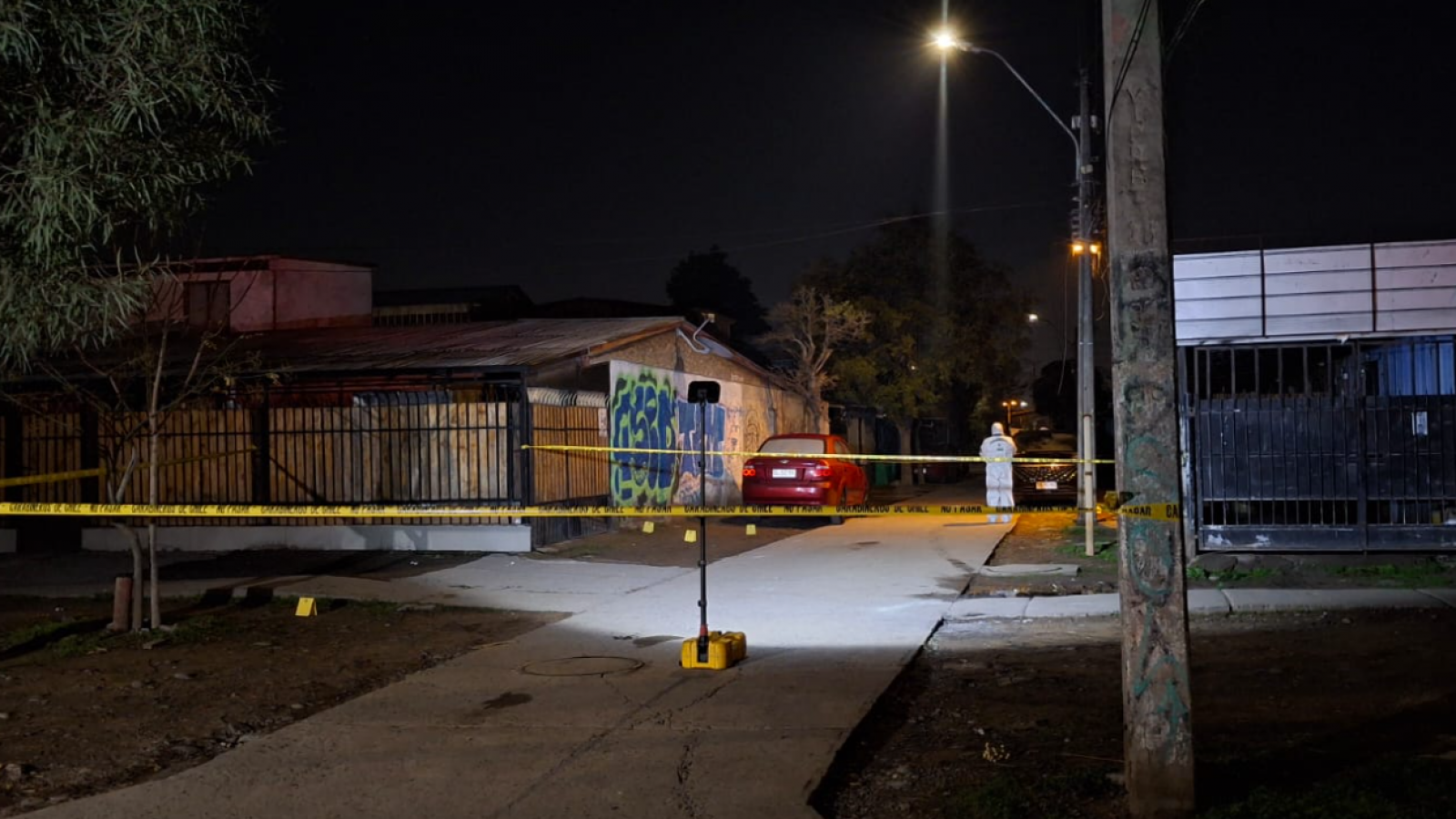 Escena del suceso de homicidio en Estación Central