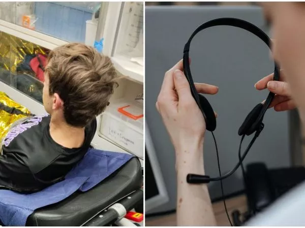 turista rescatado junto a imagen referencial de operadora