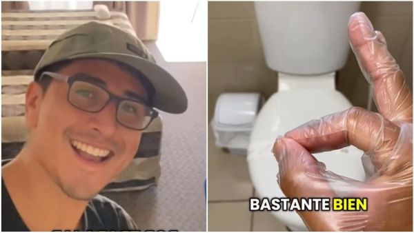 Gonza Iturra limpiando baños en Australia