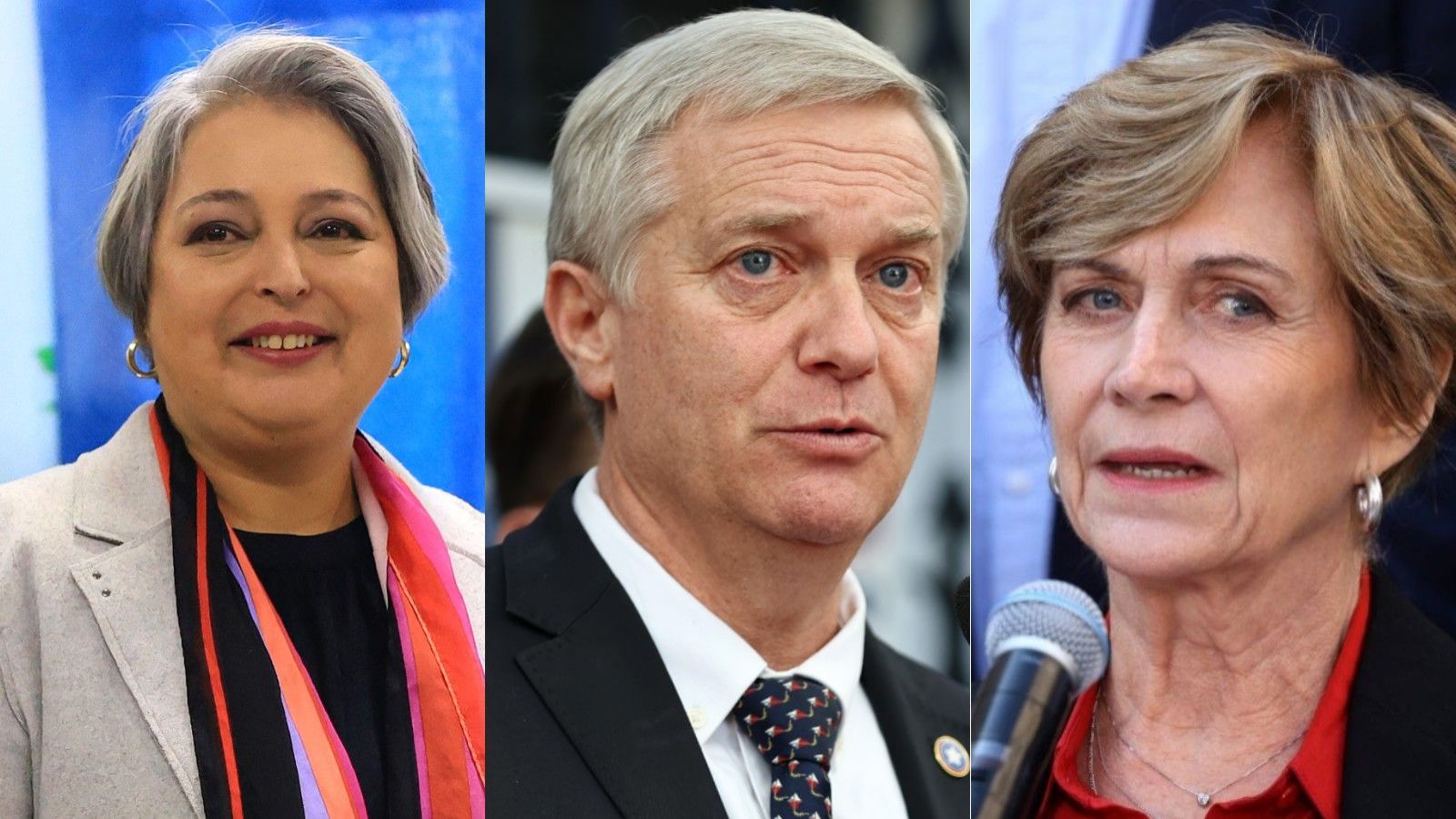 Rostro de Evelyn Matthei, José Antonio Kast y Jeannette Jara
