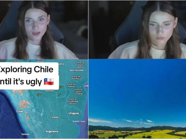 Tiktokera alucinando con los paisajes de Chile