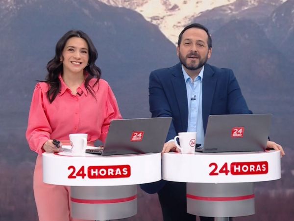 Valentina Reyes y Rafael Venegas en 24 Horas Tu Mañana.