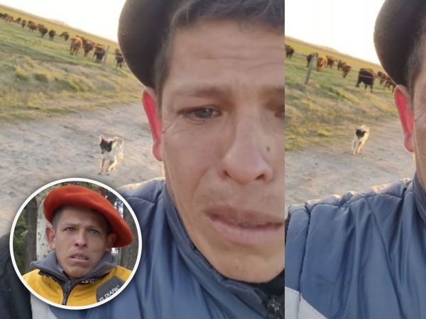 Trabajador paraguayo y su perro