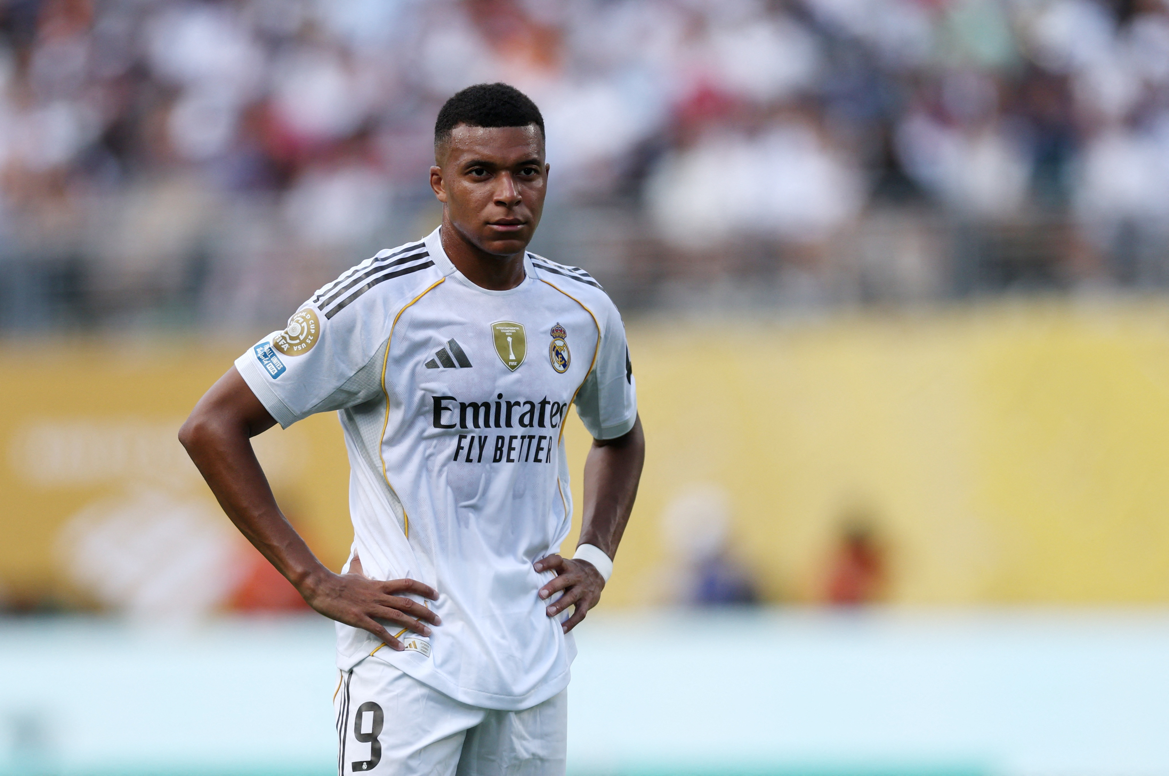 Kylian Mbappé jugando por el Real Madrid