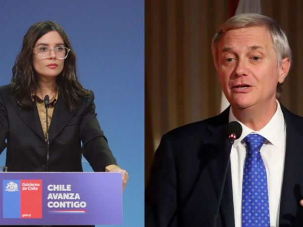 Dúplex Camila Vallejo en un punto de prensa y José Antonio Kast