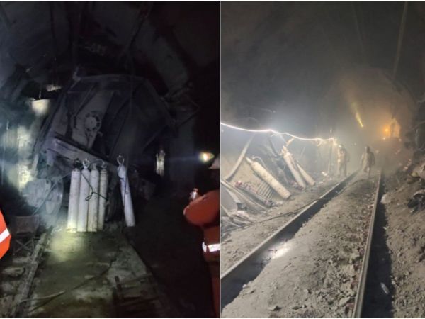 El lugar del derrumbe en El Teniente