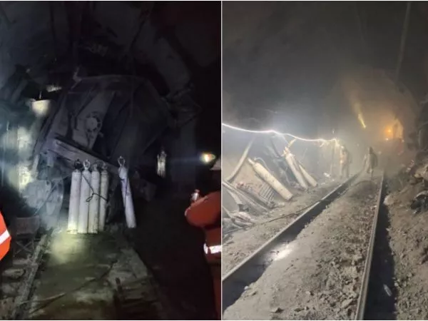 El lugar del derrumbe en El Teniente