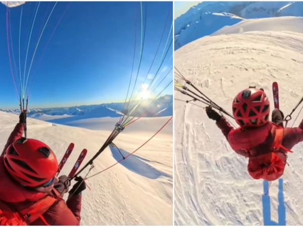 Deportista en cordillera Darwin