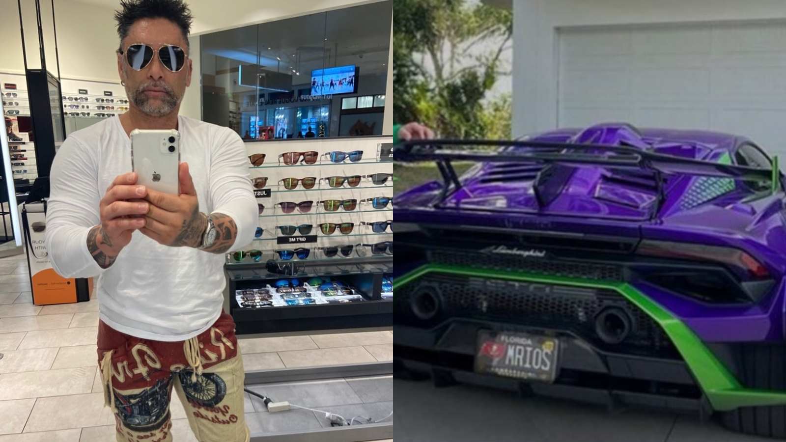 Marcelo Ríos y su auto