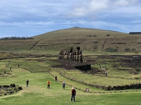 Moai en Ahu Tongariki en Rapa Nui