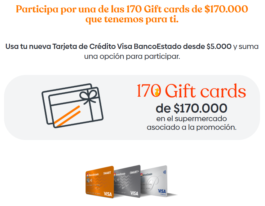 Sorteo gift cards banco estado