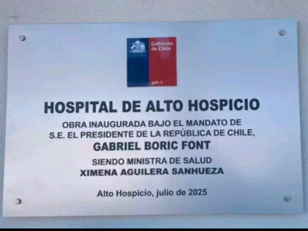 Placa conmemorativa de Gabriel Boric