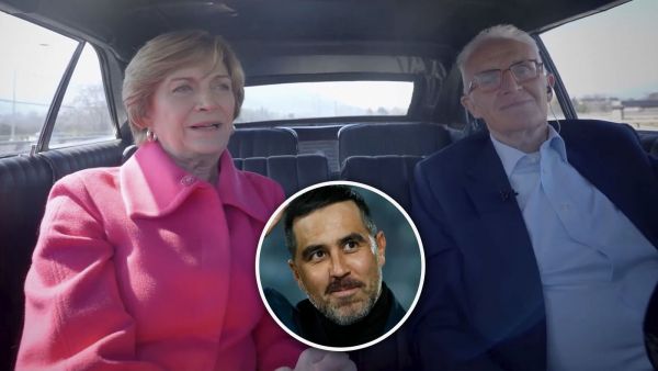 Evelyn Matthei junto a Pedro Carcuro y Claudio Bravo.