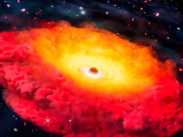 Telescopio James Webb detecta posible agujero negro primordial.