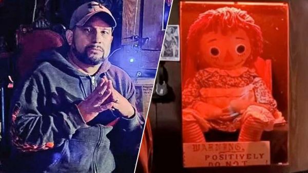 Dan Rivera y muñeca Annabelle