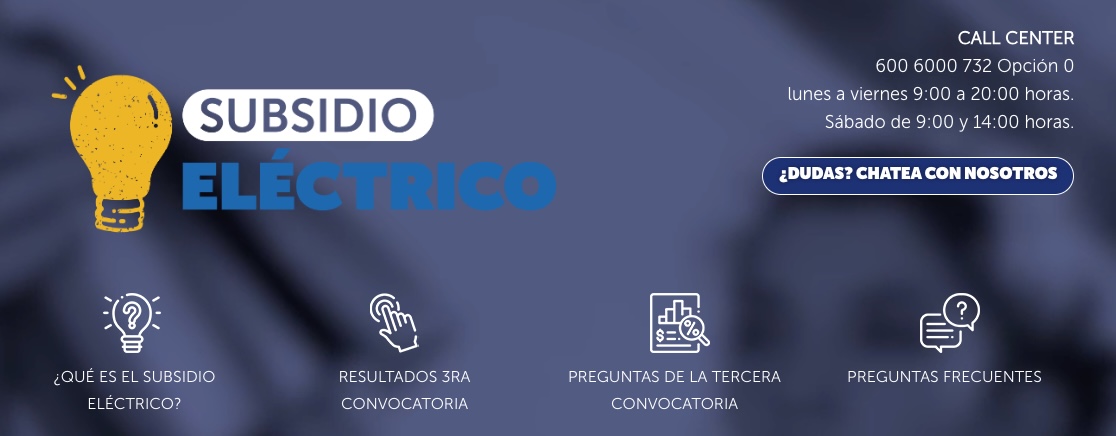 Página web subsidio eléctrico