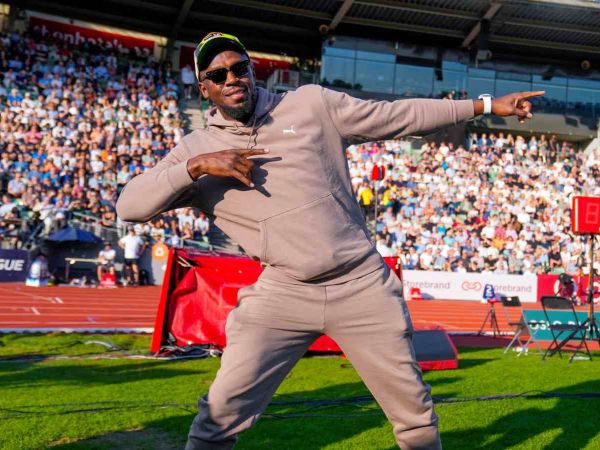 Usain Bolt en el Mundial de Atletismo de Tokio como invitado especial