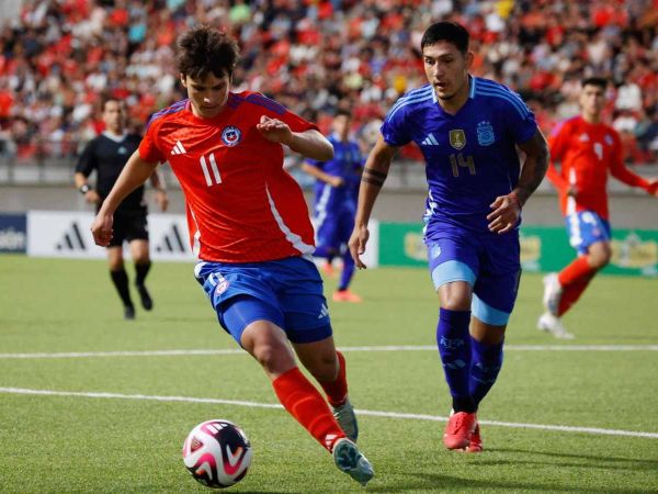 La Selección Chilena Sub 20 disputando un amistoso previo al Mundial Sub 20