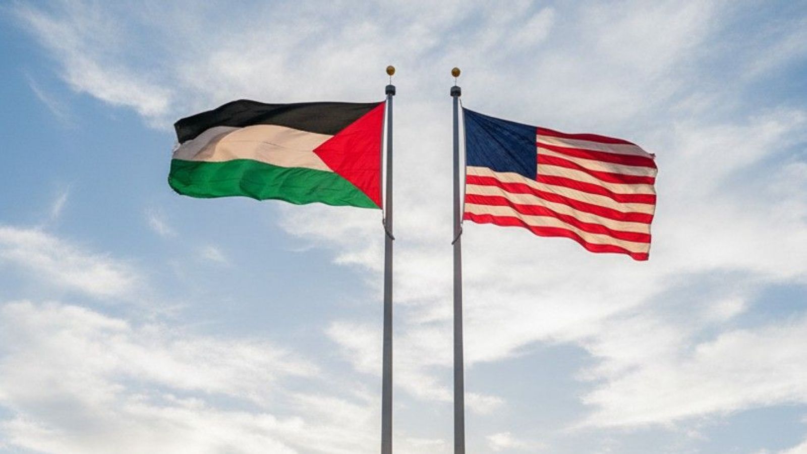 Bandera de Palestina y Estados Unidos