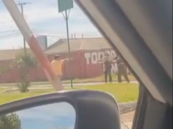 Carabineros dispara a sujeto con machete