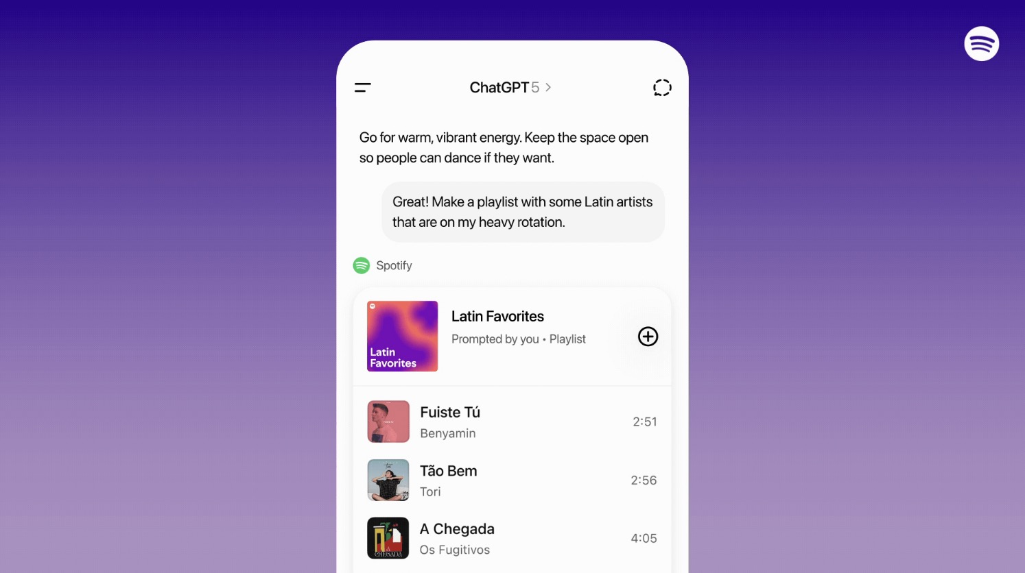 ChatGPT se fusiona con Spotify