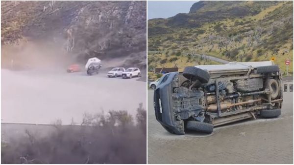 Viento volcó motorhome en Torres del Paine