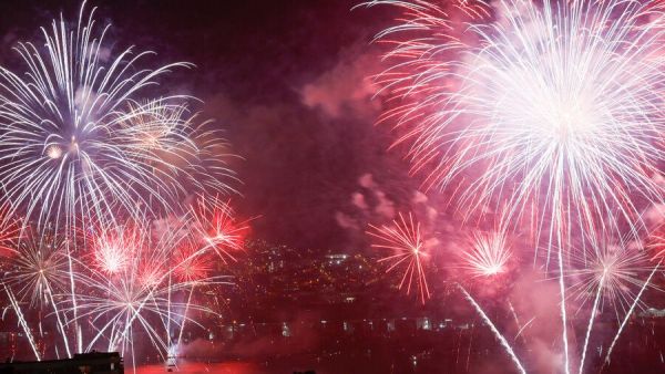 Fuegos artificiales en Valparaíso