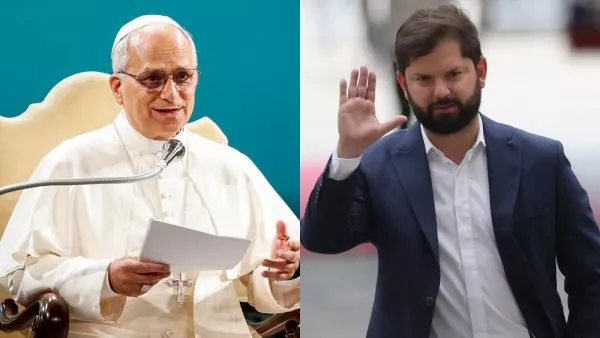Papa León XIV y presidente Gabriel Boric