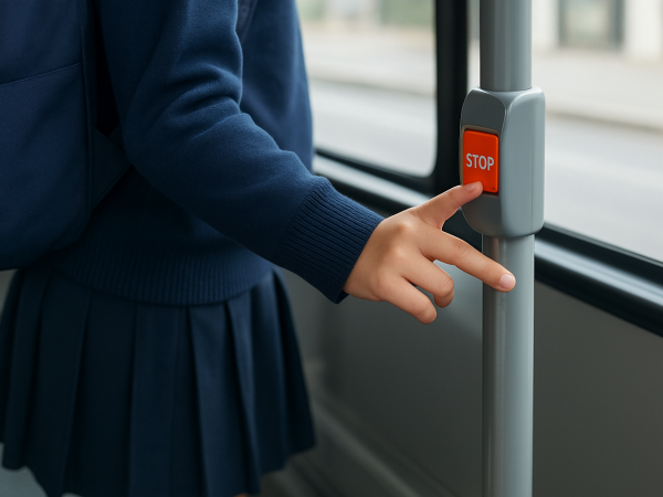 Foto referencial de escolar en micro.