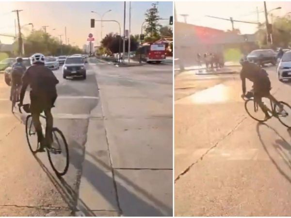 ciclistas manejando contra el transito