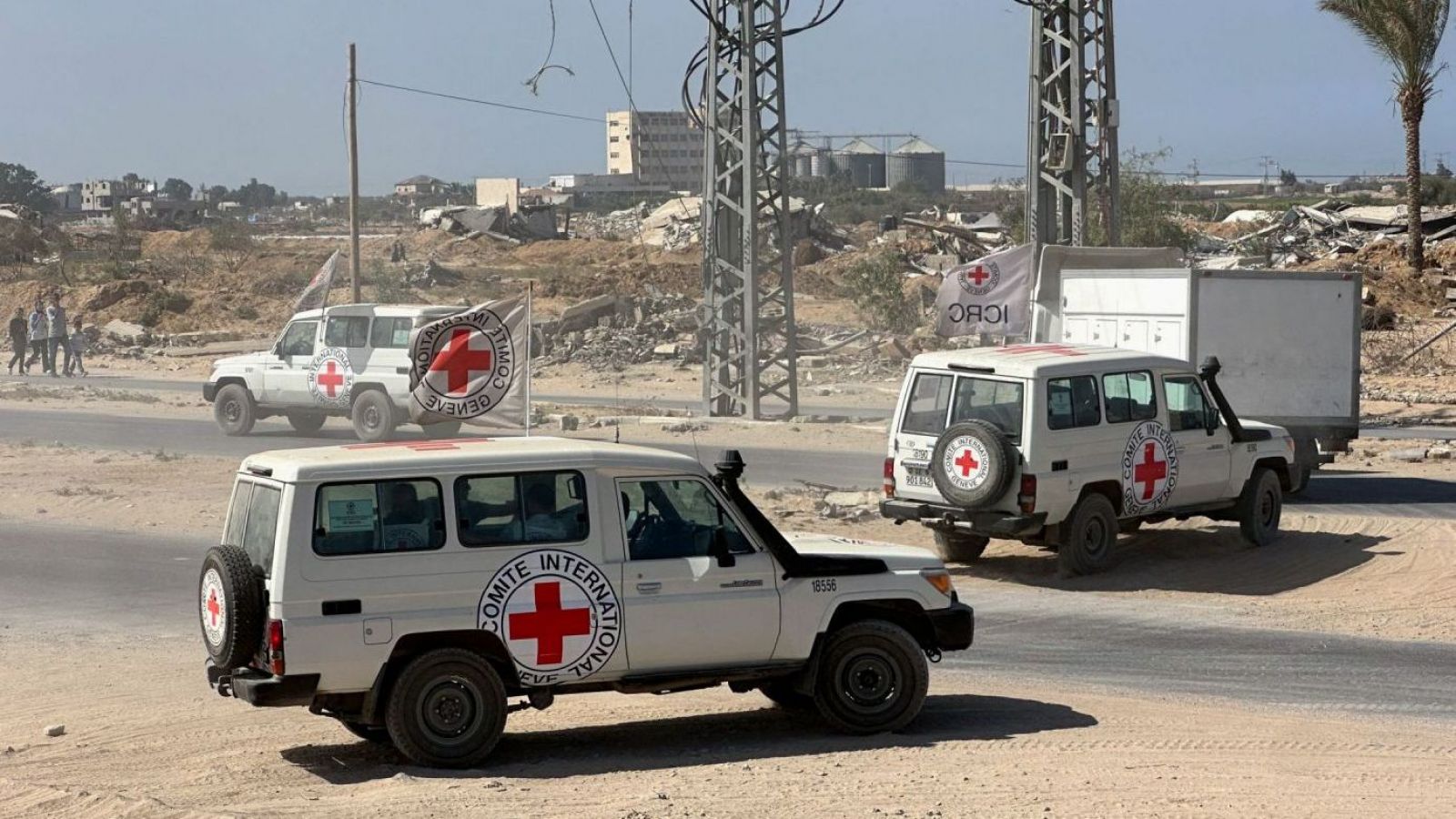 Gaza strip and red cross ambulances