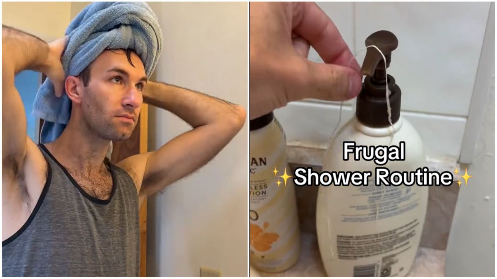 rutina de ducha austera