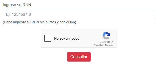 Consulta con tu rut en el servel
