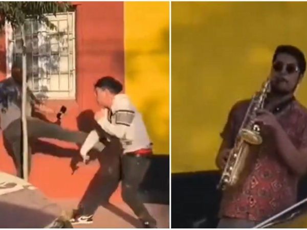 Saxofonista musicaliza pelea
