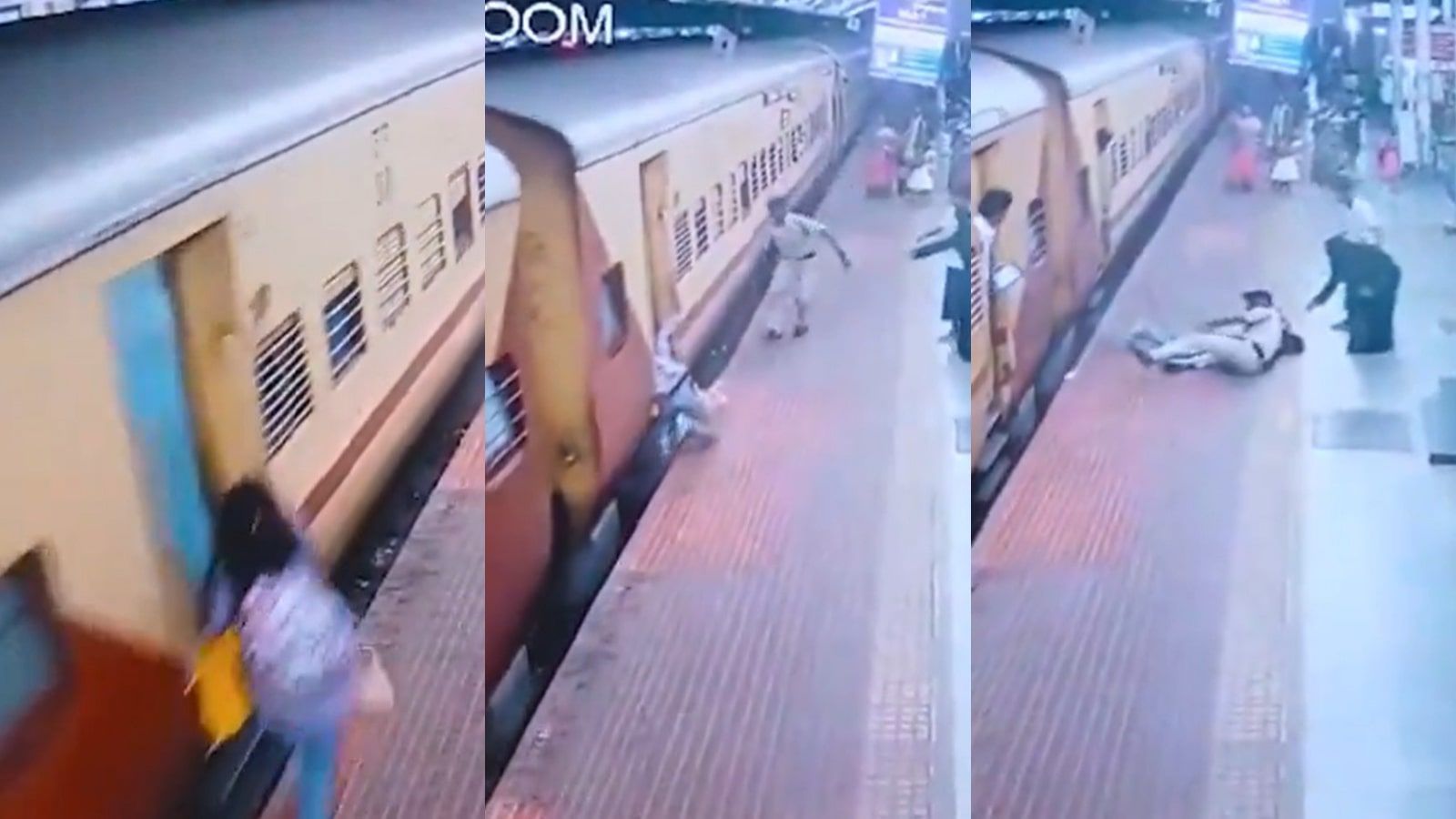 Accidente de mujer en tren de India