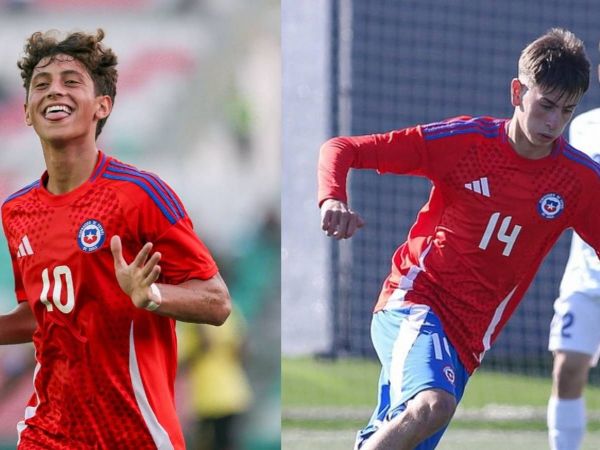 Zidane Yáñez y Antonio Riquelme jugando por la selección chilena sub 17