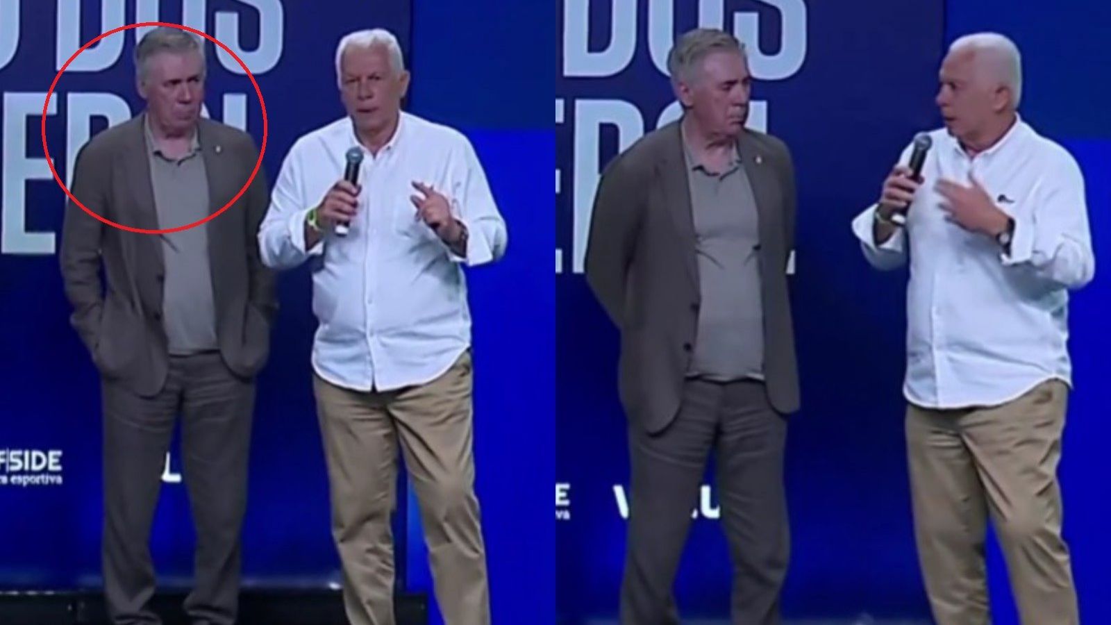 Campeones del mundo hicieron vivir incómodo momento a Carlo Ancelotti en pleno homenaje en Brasil