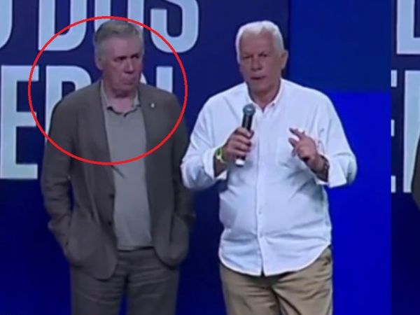 Campeones del mundo hicieron vivir incómodo momento a Carlo Ancelotti en pleno homenaje en Brasil