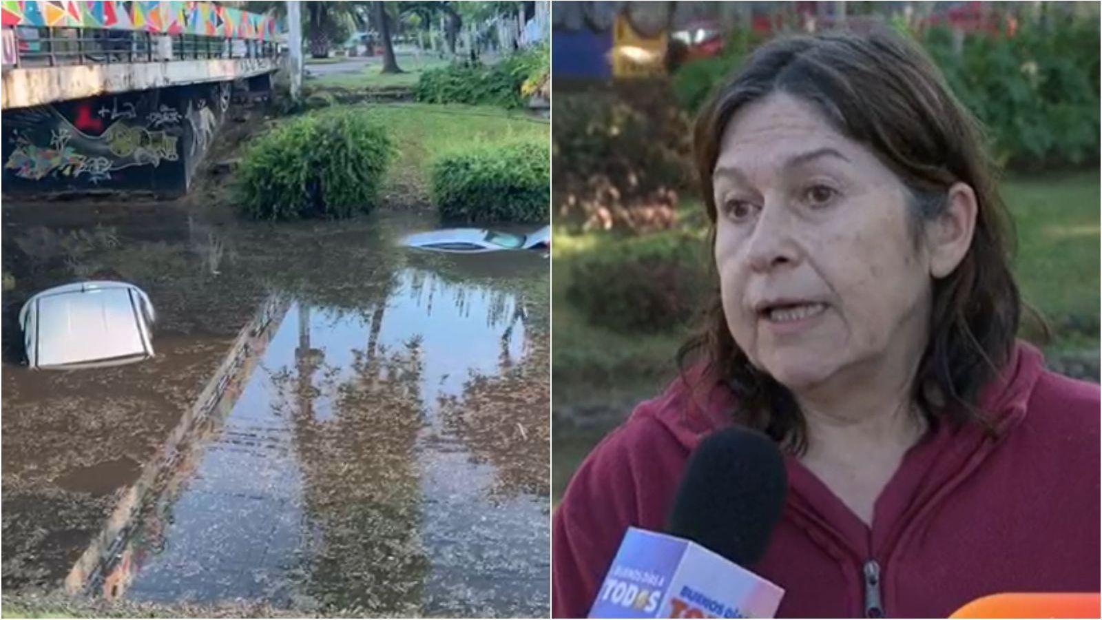 Autos quedaron flotando en paso bajo nivel de Ñuñoa
