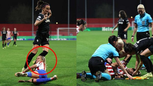 Andrea Medina sufre fuerte golpe en la cabeza ante la Juventus