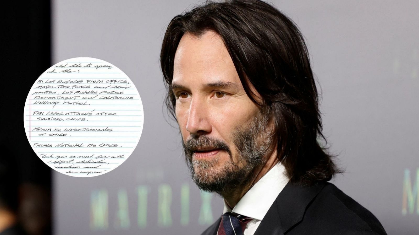 Keanu Reeves escribe carta a PDI