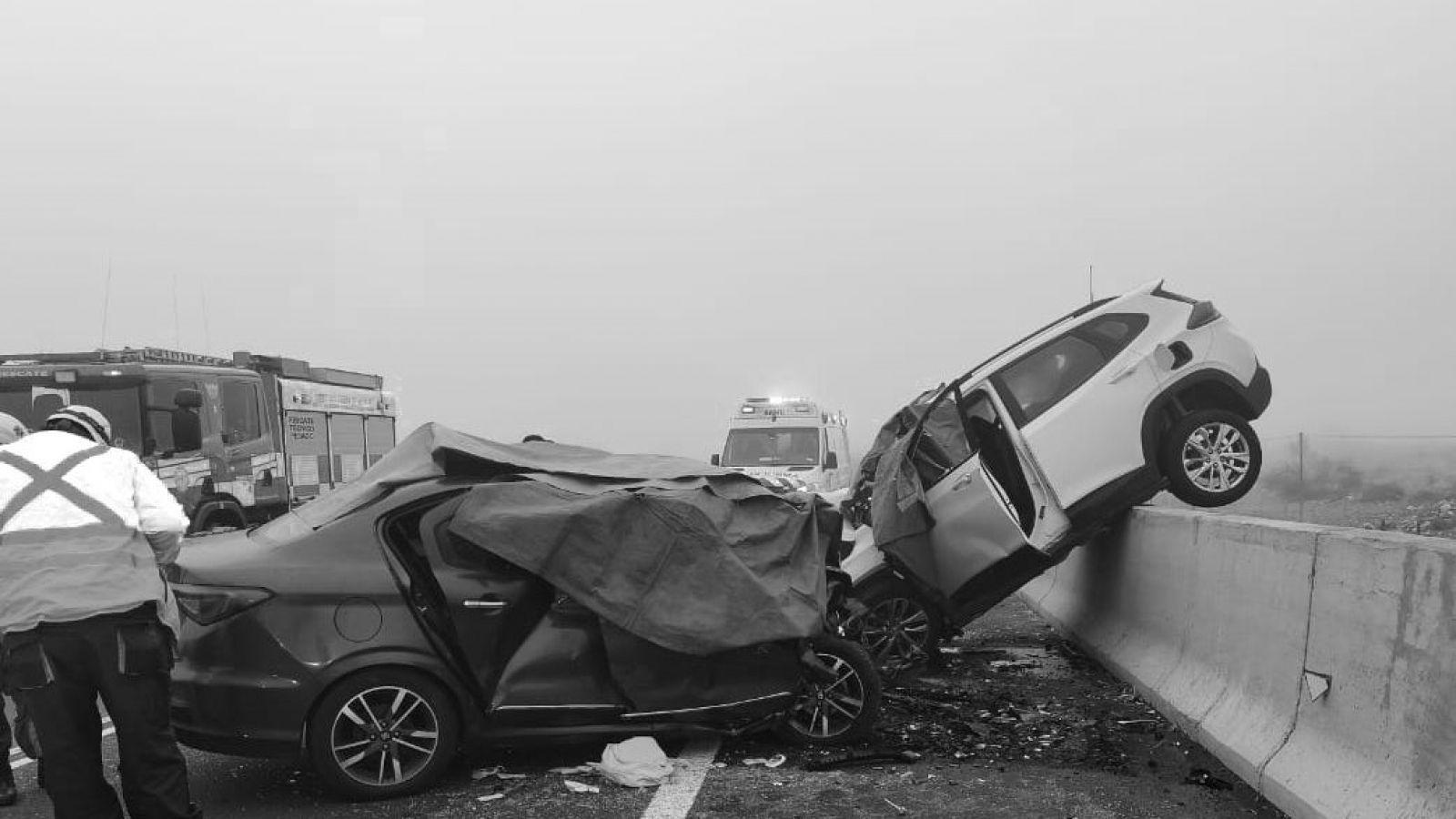Choque frontal en Autopista Los Andes