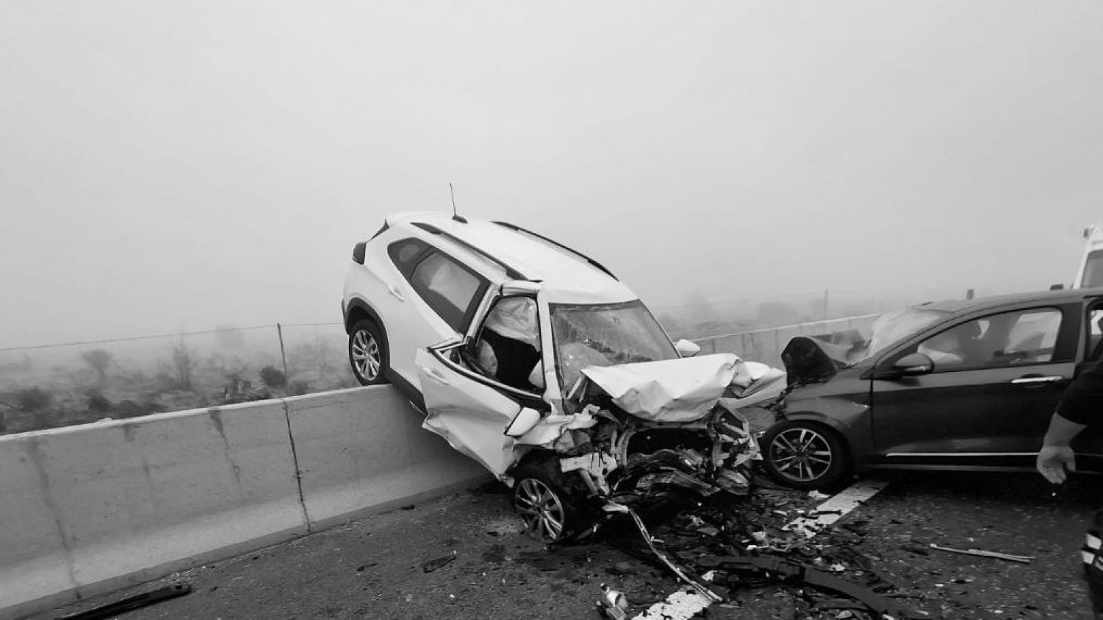Choque frontal en Autopista Los Andes