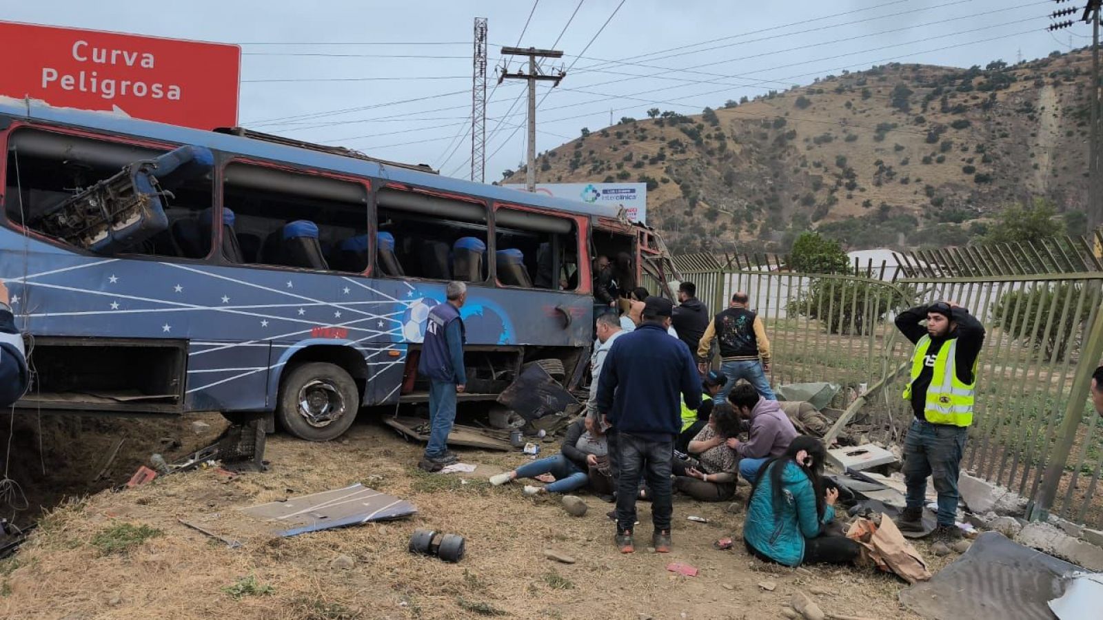 Volcamiento de bus en La Calera