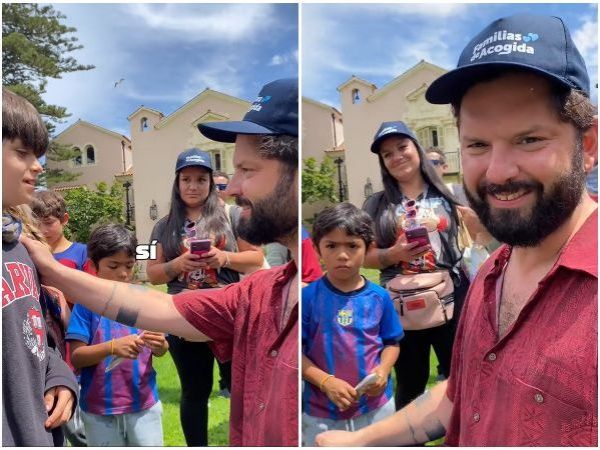 Presidente Boric habla con hermano de acogida