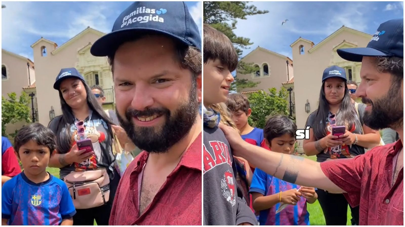 Presidente Boric habla con hermano de acogida