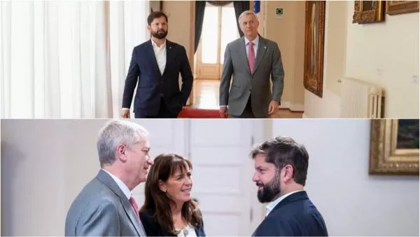 Las fotos que publicó Boric con Kast en La Moneda