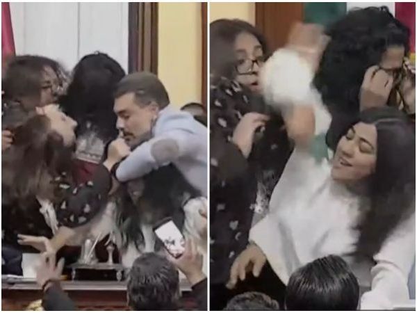 pelea congreso méxico